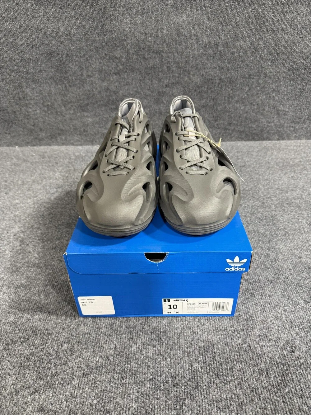 Adidas AdiFOM Q Shoes Mens Size 10 Gray Foam Sneaker Low Top Originals HP6585